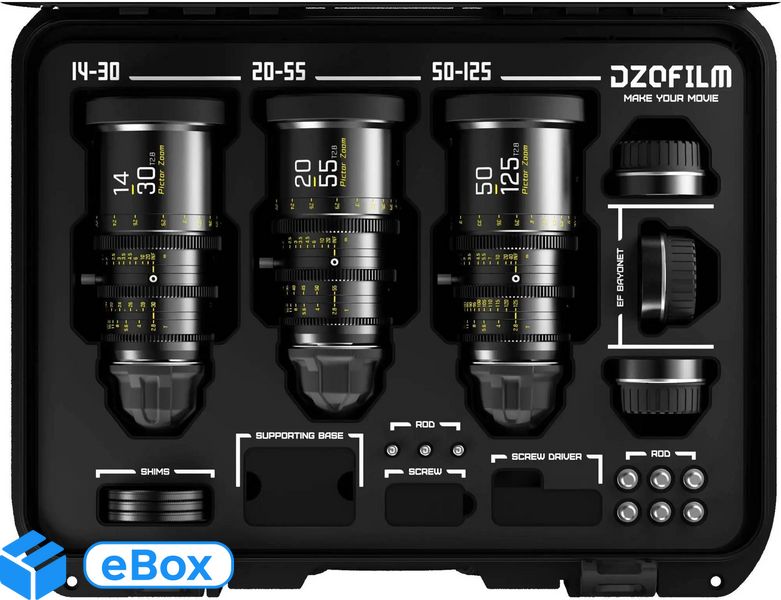 DZOFILM Pictor Zoom DZO 3-Lens Kit Bundle (14-30mm/50-125mm/20-55mm T2.8PL+EF Mount) |y filmowe Click24-9035212 фото