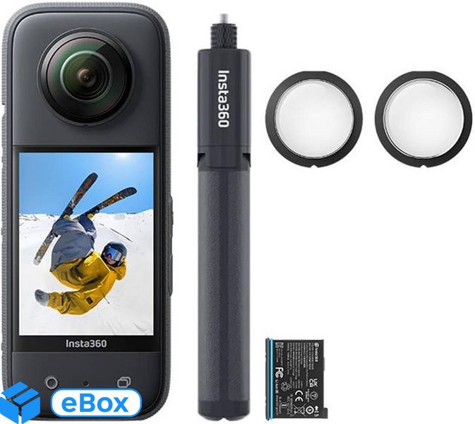 INSTA360 X3 ALL-PURPOSE KIT - 360 STOPNI + DODATKOWY + 2w1 INVISIBLE SELFIE STICK ZE STATYWEM + OSŁONYU Click24-9035684 фото